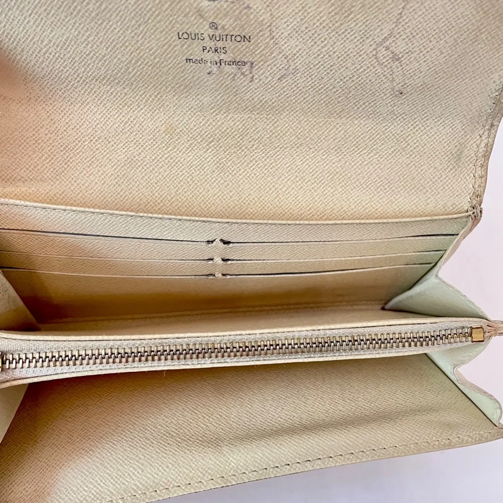 Louis Vuitton Damier Azur Sarah Wallet PorteFeuille LV Canvas - Picture 8 of 16